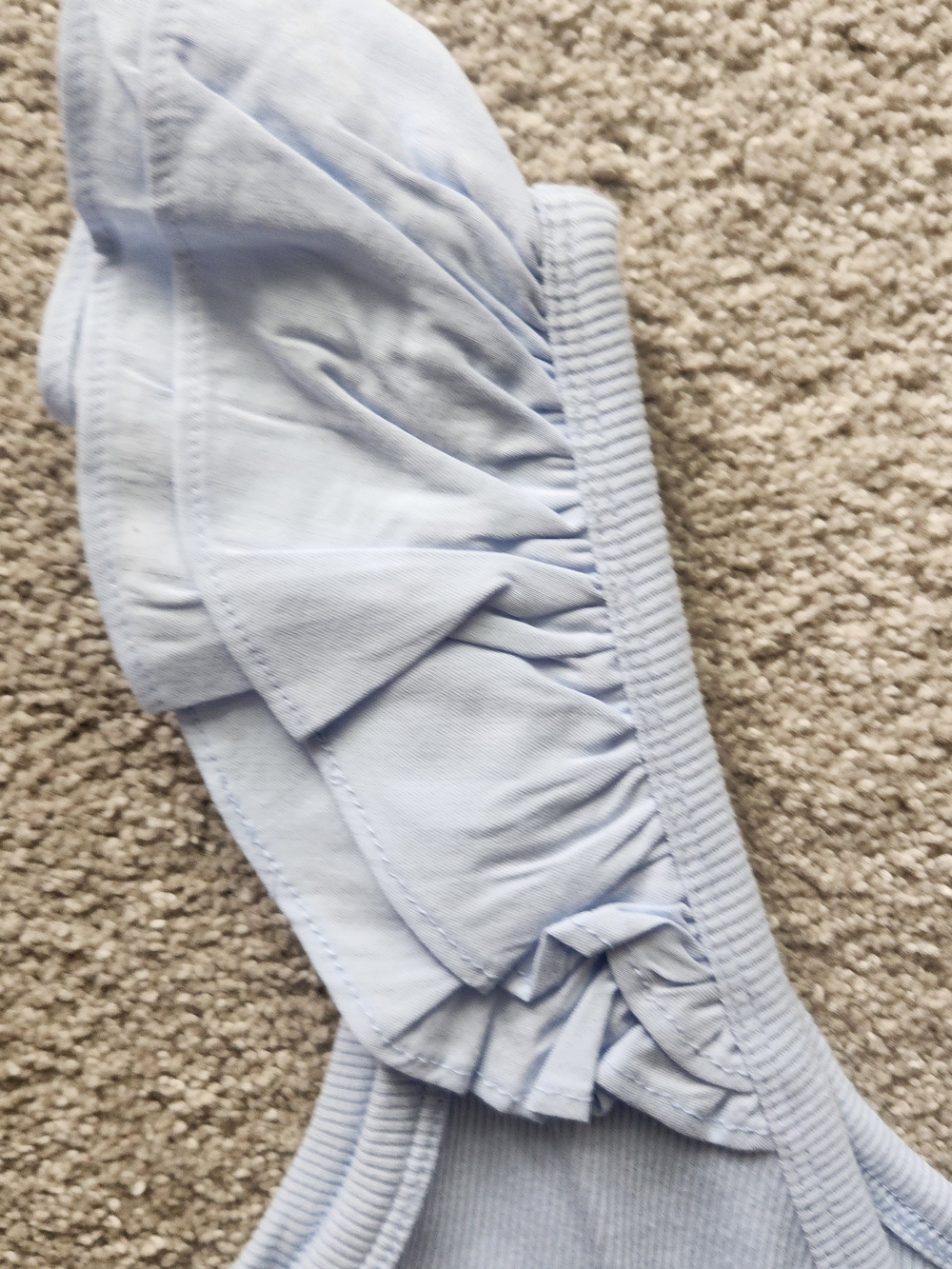 Old Navy Light Blue Ruffle Strap Ribbed Tank - Picture 3 of 4
